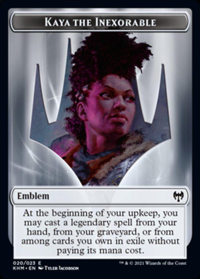 Kaya the Inexorable Emblem [Kaldheim Tokens] | Exor Games Bridgewater