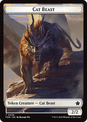 Cat Beast // Dragon (0017) Double-Sided Token [Foundations Tokens] | Exor Games Bridgewater