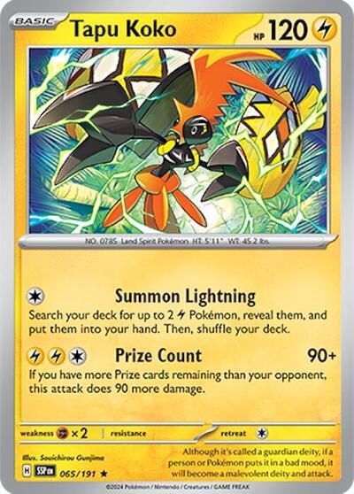 Tapu Koko (065/191) (Deck Exclusives) [Scarlet & Violet: Surging Sparks] | Exor Games Bridgewater