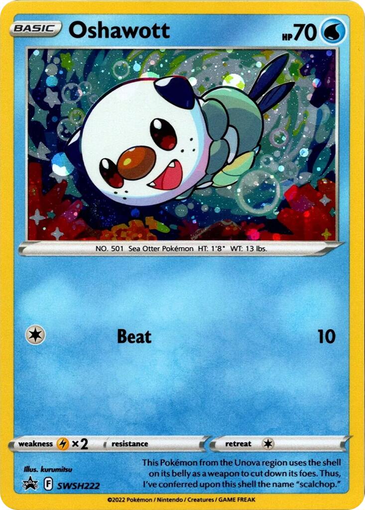 Oshawott (SWSH222) (Cosmo Holo) [Sword & Shield: Black Star Promos] | Exor Games Bridgewater