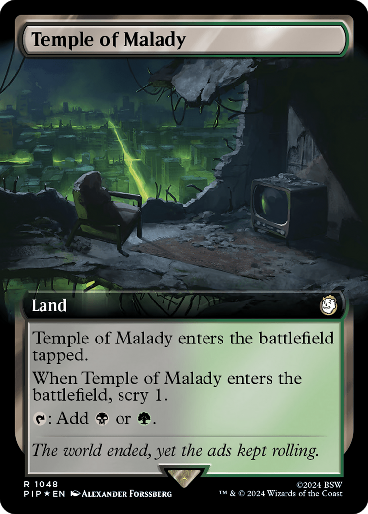 Temple of Malady (Extended Art) (Surge Foil) [Fallout] | Exor Games Bridgewater