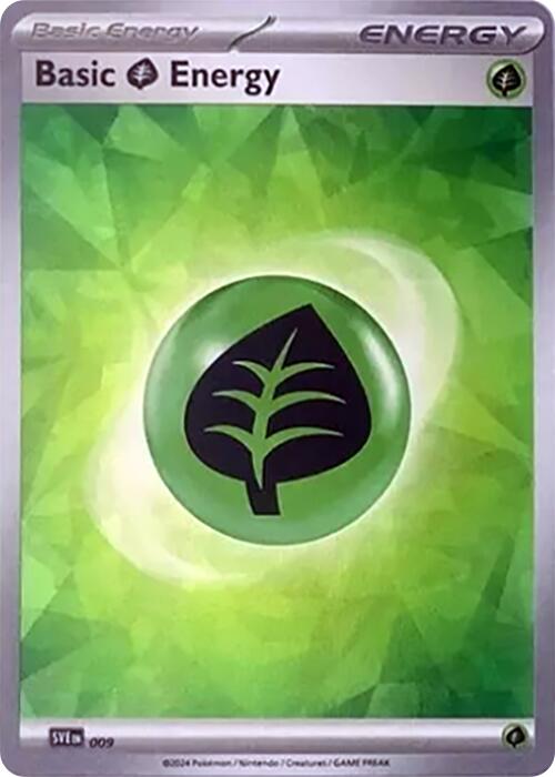 Basic Grass Energy (009) (Cracked Ice Holo) [Scarlet & Violet: Stellar Crown] | Exor Games Bridgewater