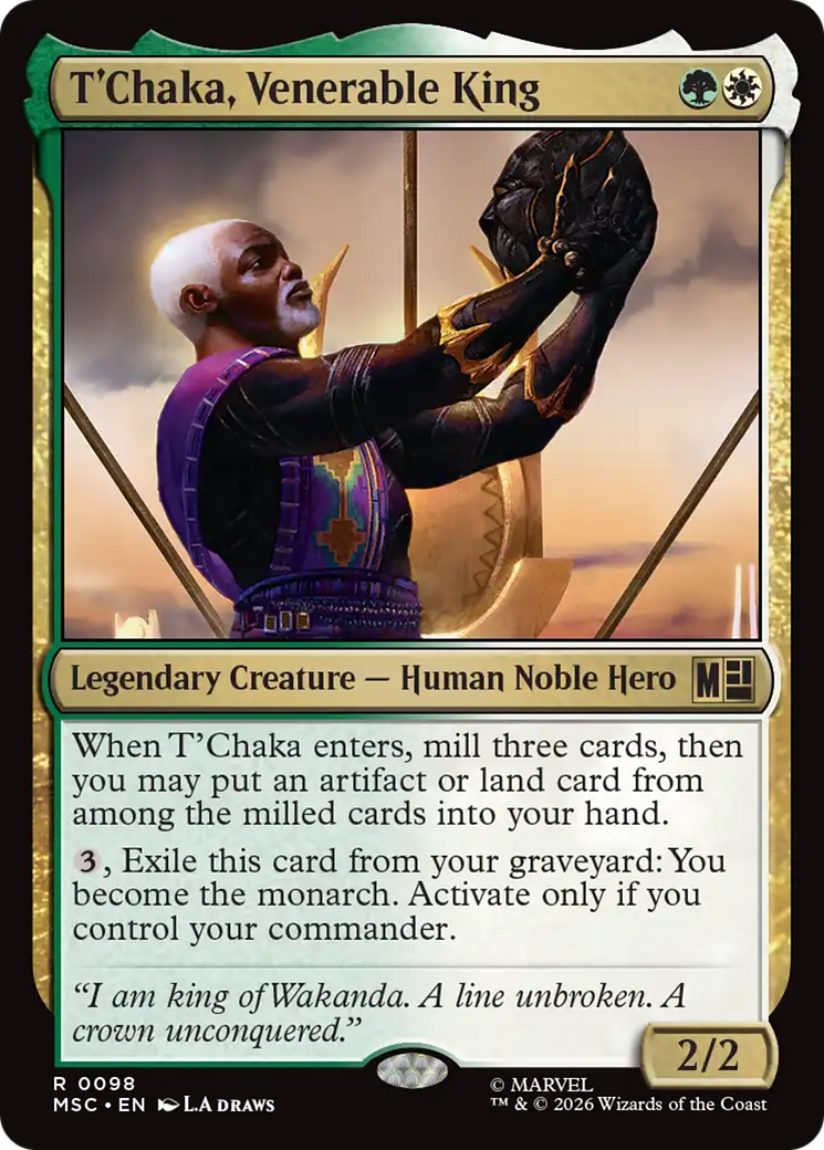 T'Chaka, Venerable King (Surge Foil) [Marvel Super Heroes Commander] | Exor Games Bridgewater