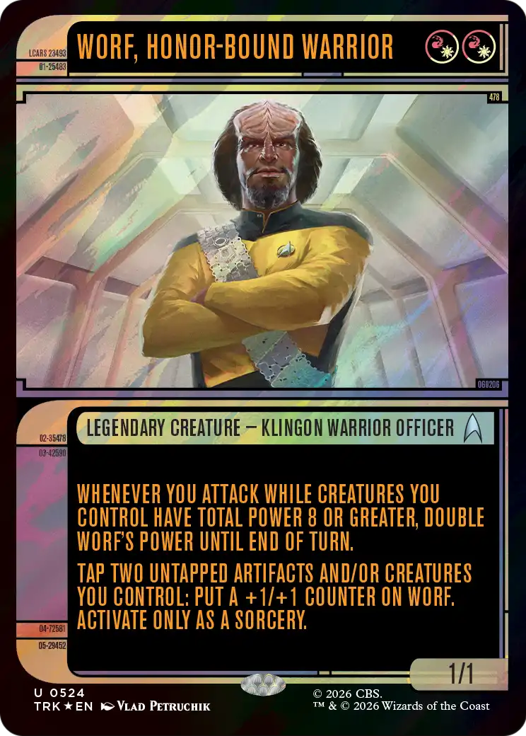 Worf, Honor-Bound Warrior (Showcase) (0524) (Surge Foil) [Star Trek] | Exor Games Bridgewater