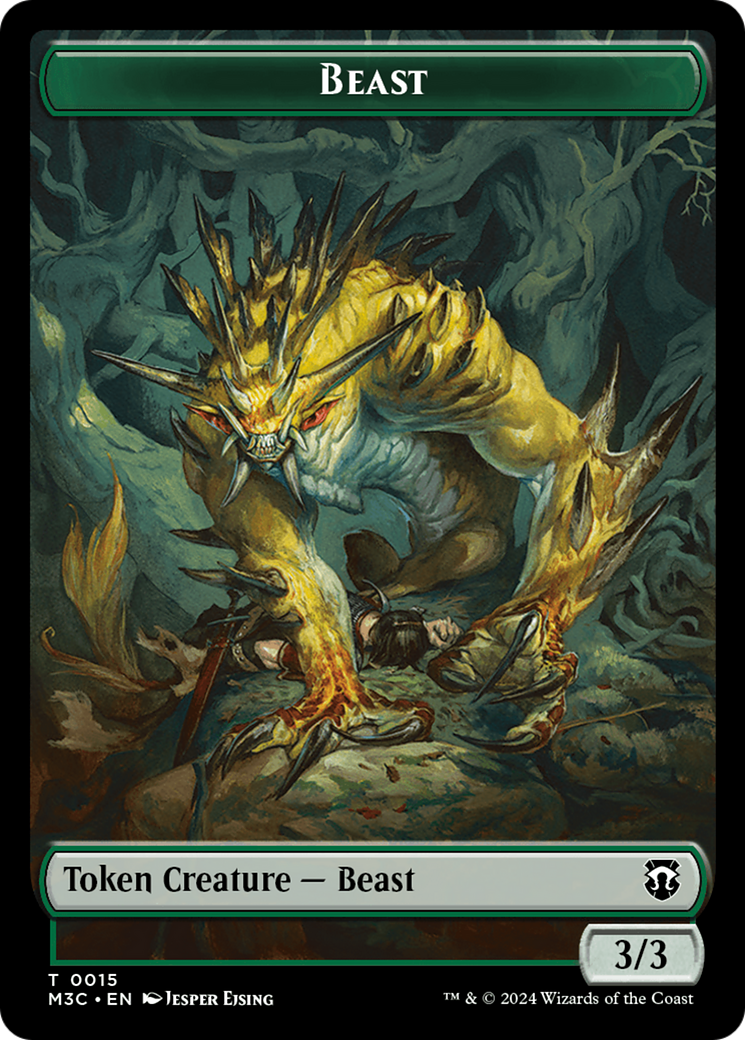 Beast (0015) // Insect (0025) Double-Sided Token [Modern Horizons 3 Commander Tokens] | Exor Games Bridgewater