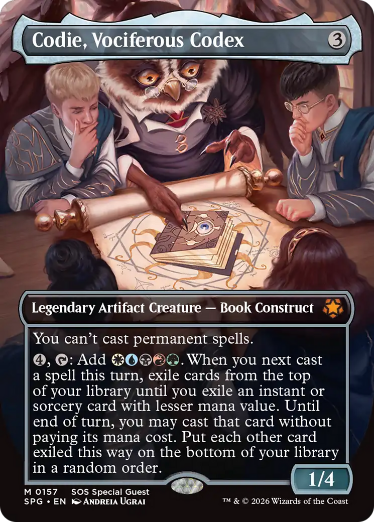 Codie, Vociferous Codex (Borderless) [Secrets of Strixhaven Special Guests] | Exor Games Bridgewater