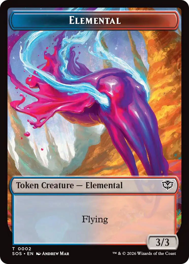 Fractal (0004) // Elemental (0002) Double-Sided Token [Secrets of Strixhaven Tokens] | Exor Games Bridgewater