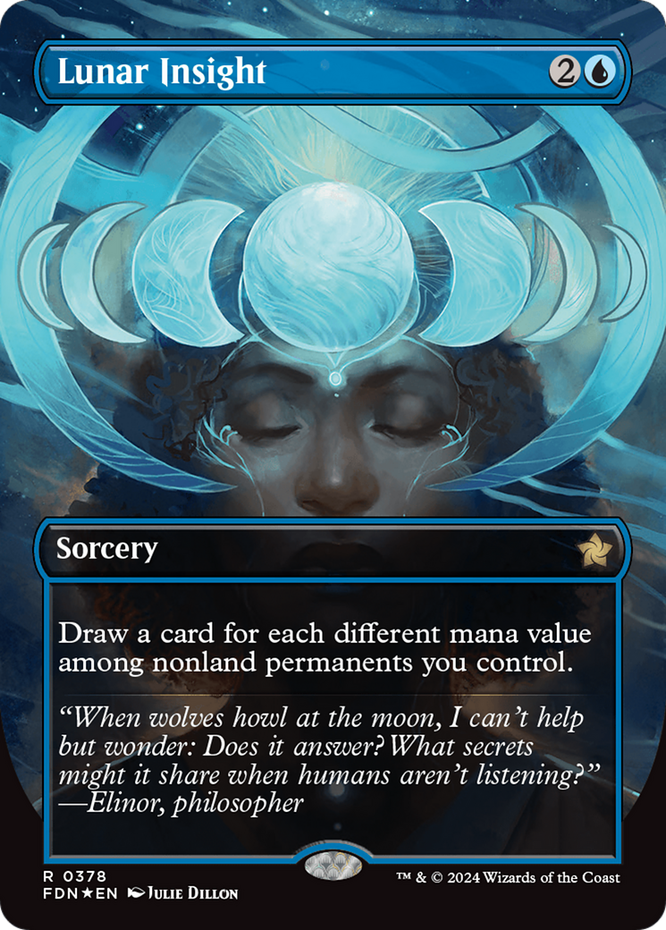 Lunar Insight (Borderless) (Mana Foil) [Foundations] | Exor Games Bridgewater