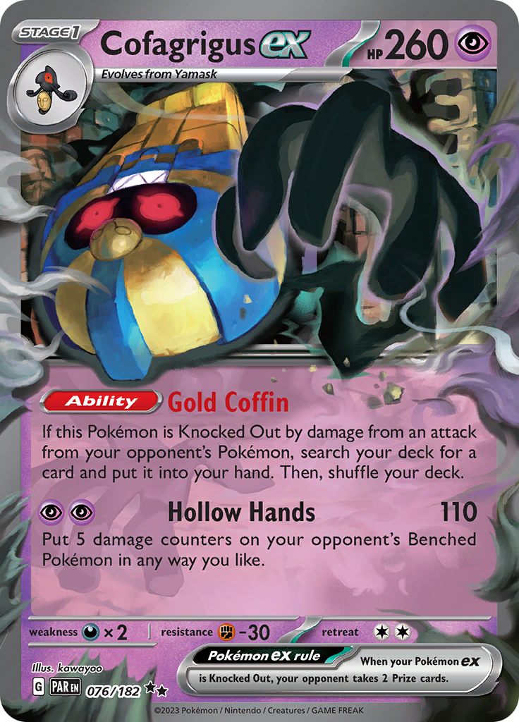 Cofagrigus ex (076/182) [Scarlet & Violet: Paradox Rift] | Exor Games Bridgewater