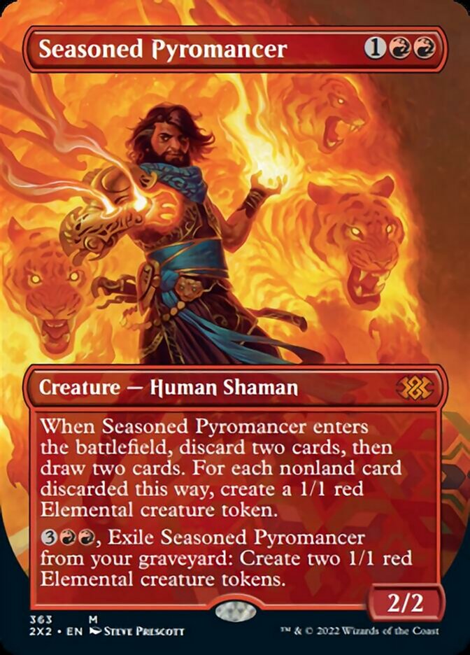 Seasoned Pyromancer (Borderless Alternate Art) [Double Masters 2022] | Exor Games Bridgewater