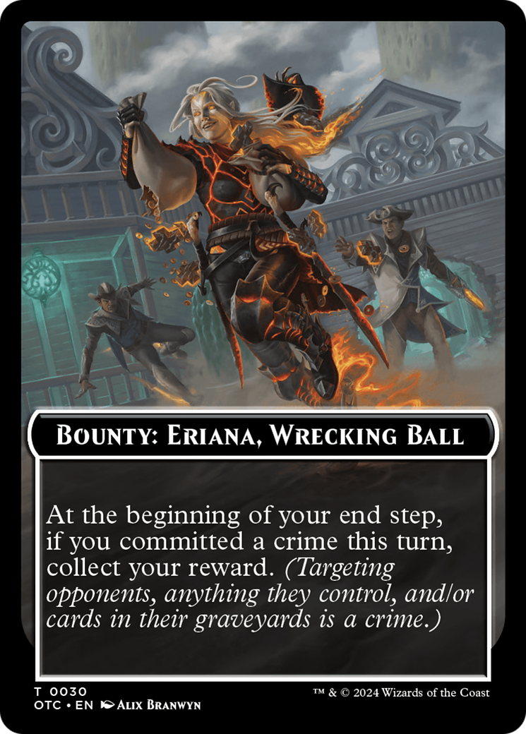 Bounty: Eriana, Wrecking Ball // Bounty Rules Double-Sided Token [Outlaws of Thunder Junction Commander Tokens] | Exor Games Bridgewater