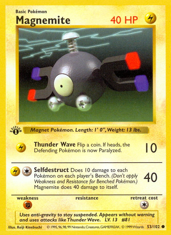 Magnemite (53/102) (Shadowless) [Base Set 1st Edition] | Exor Games Bridgewater