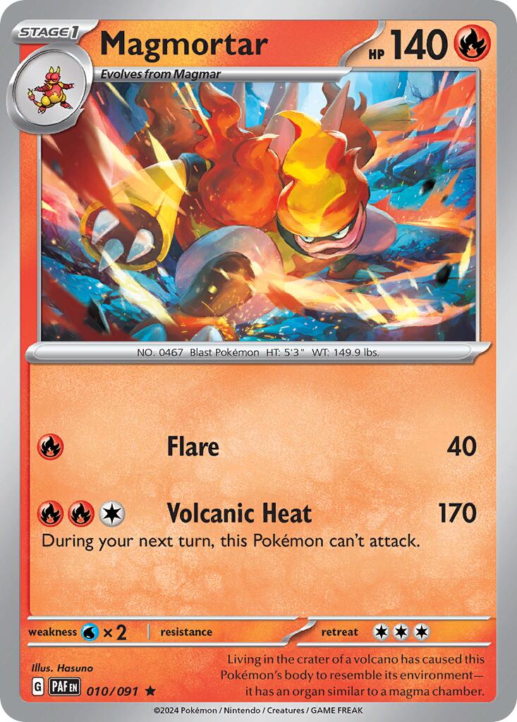 Magmortar (010/091) (Theme Deck Exclusive) [Scarlet & Violet: Paldean Fates] | Exor Games Bridgewater