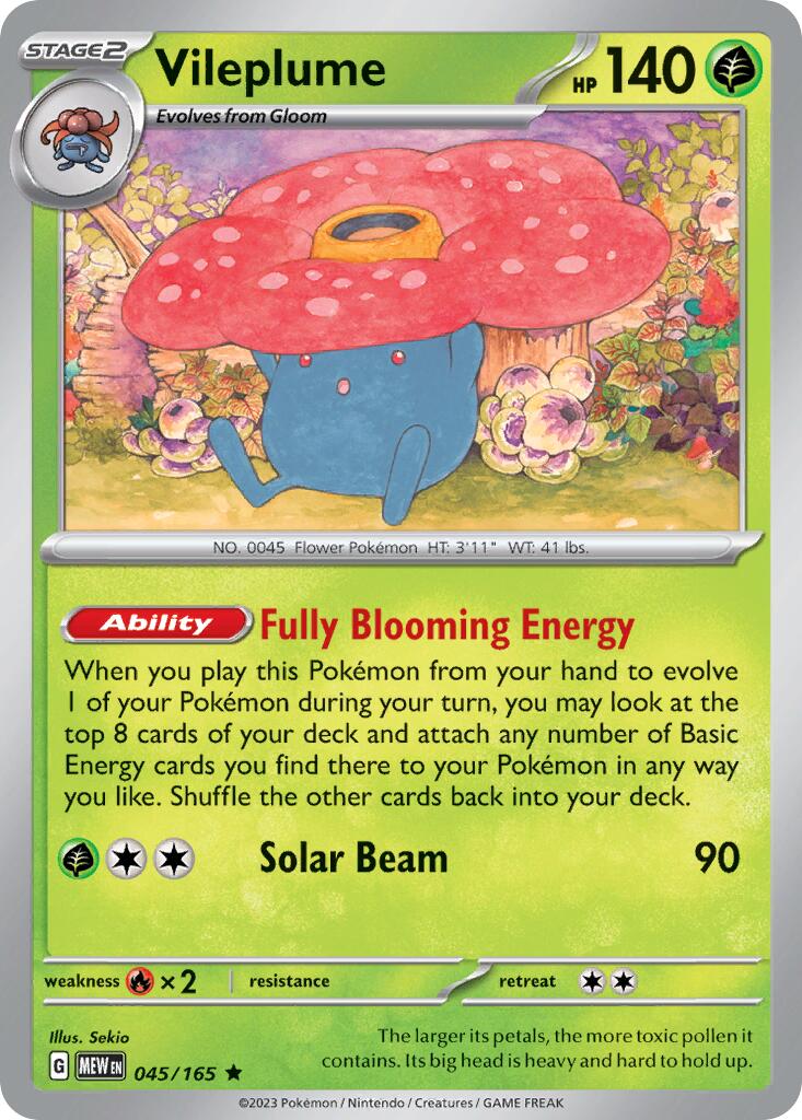 Vileplume (045/165) (Theme Deck Exclusive) [Scarlet & Violet 151] | Exor Games Bridgewater