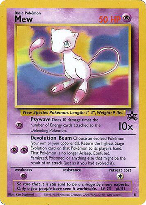 Mew (8) (Glossy Finish) [Wizards of the Coast: Black Star Promos] | Exor Games Bridgewater