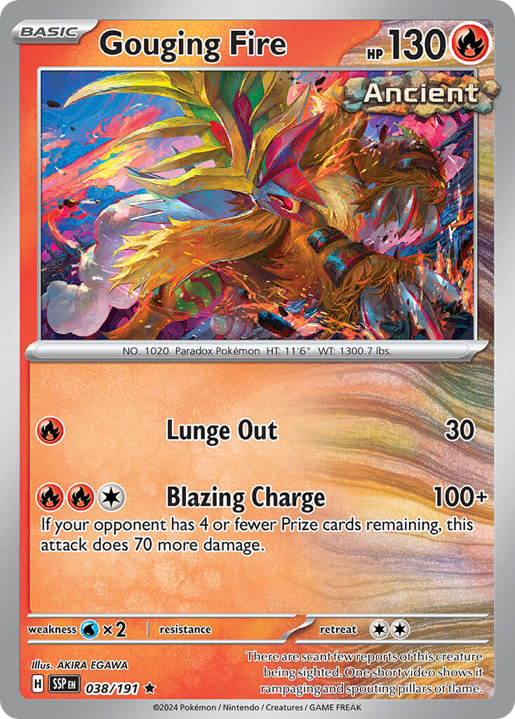 Gouging Fire (038/191) (Theme Deck Exclusive) [Scarlet & Violet: Surging Sparks] | Exor Games Bridgewater