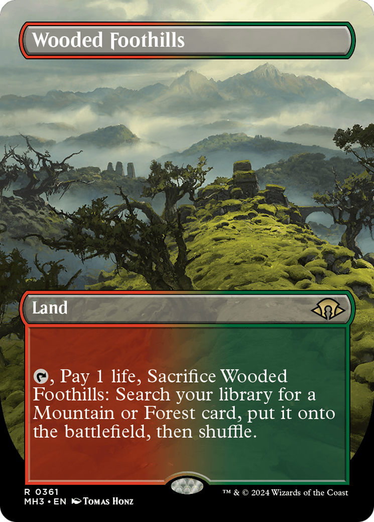 Wooded Foothills (Borderless) [Modern Horizons 3] | Exor Games Bridgewater