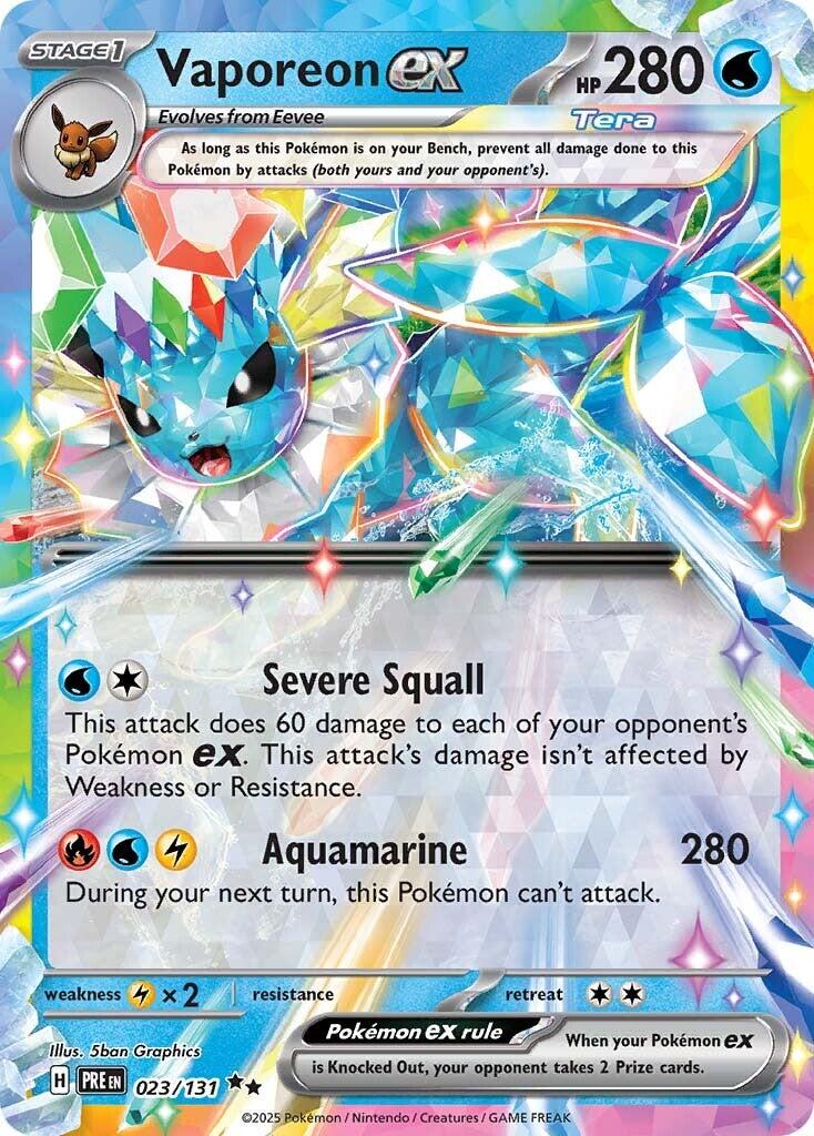 Vaporeon ex (023/131) [Scarlet & Violet: Prismatic Evolutions] | Exor Games Bridgewater