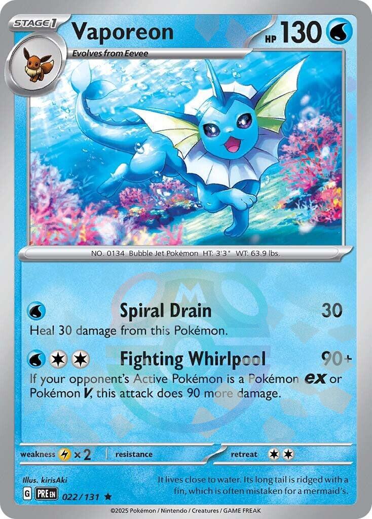 Vaporeon (022/131) (Master Ball Pattern) [Scarlet & Violet: Prismatic Evolutions] | Exor Games Bridgewater