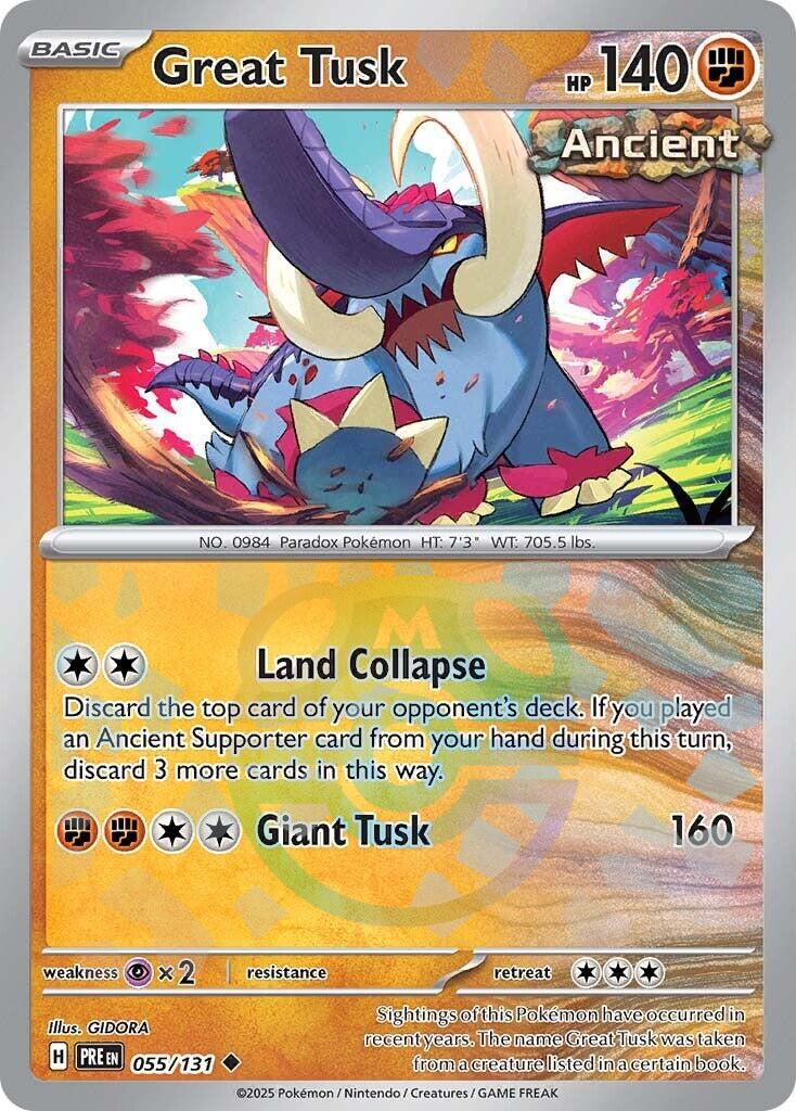 Great Tusk (055/131) (Master Ball Pattern) [Scarlet & Violet: Prismatic Evolutions] | Exor Games Bridgewater