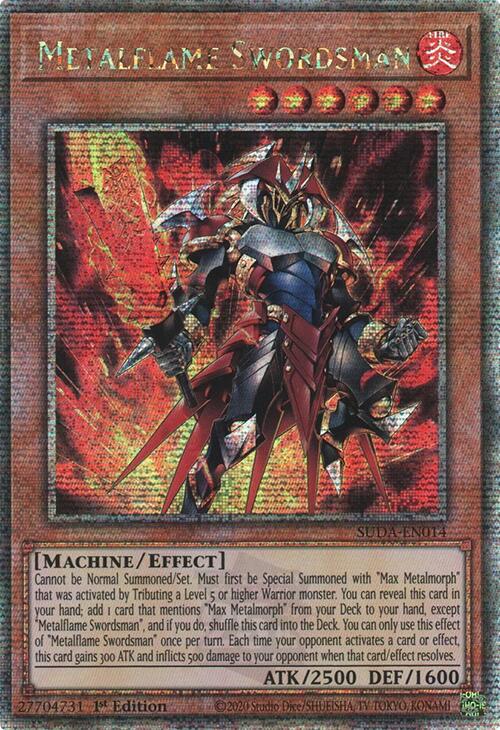 Metalflame Swordsman (Quarter Century Secret Rare) [SUDA-EN014] Quarter Century Secret Rare | Exor Games Bridgewater