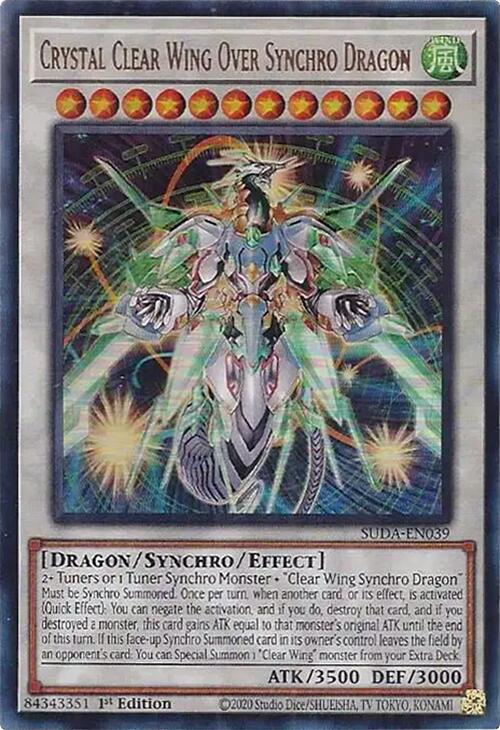 Crystal Clear Wing Over Synchro Dragon [SUDA-EN039] Ultra Rare | Exor Games Bridgewater