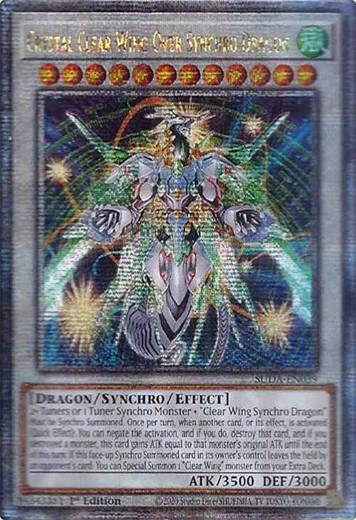 Crystal Clear Wing Over Synchro Dragon (Quarter Century Secret Rare) [SUDA-EN039] Quarter Century Secret Rare | Exor Games Bridgewater