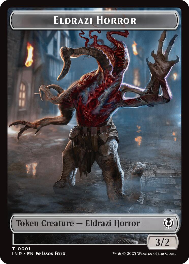 Eldrazi Horror // Human Soldier (0003) Double-Sided Token [Innistrad Remastered Tokens] | Exor Games Bridgewater