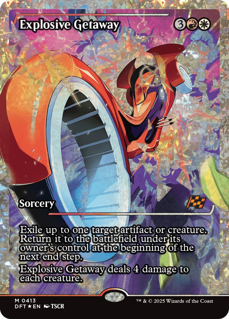 Explosive Getaway (Showcase Fracture Foil) (Japanese) [Aetherdrift] | Exor Games Bridgewater