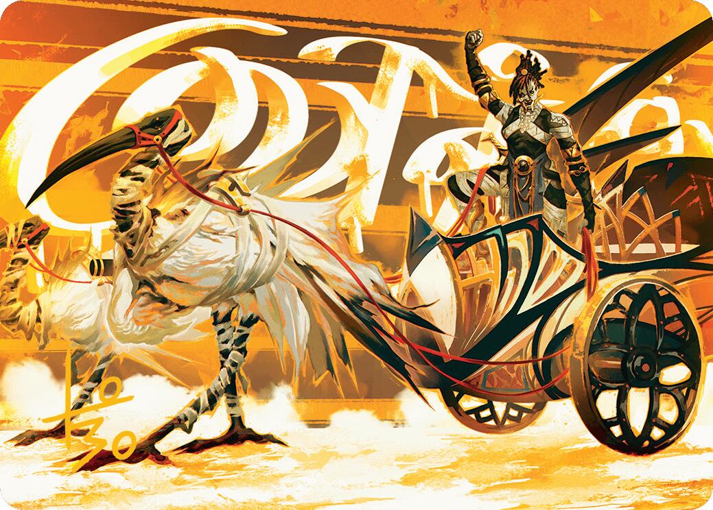 Skyseer's Chariot Art Card (Gold-Stamped Signature) [Aetherdrift Art Series] | Exor Games Bridgewater