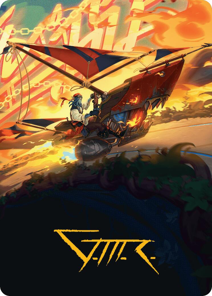 Boosted Sloop Art Card (Gold-Stamped Signature) [Aetherdrift Art Series] | Exor Games Bridgewater