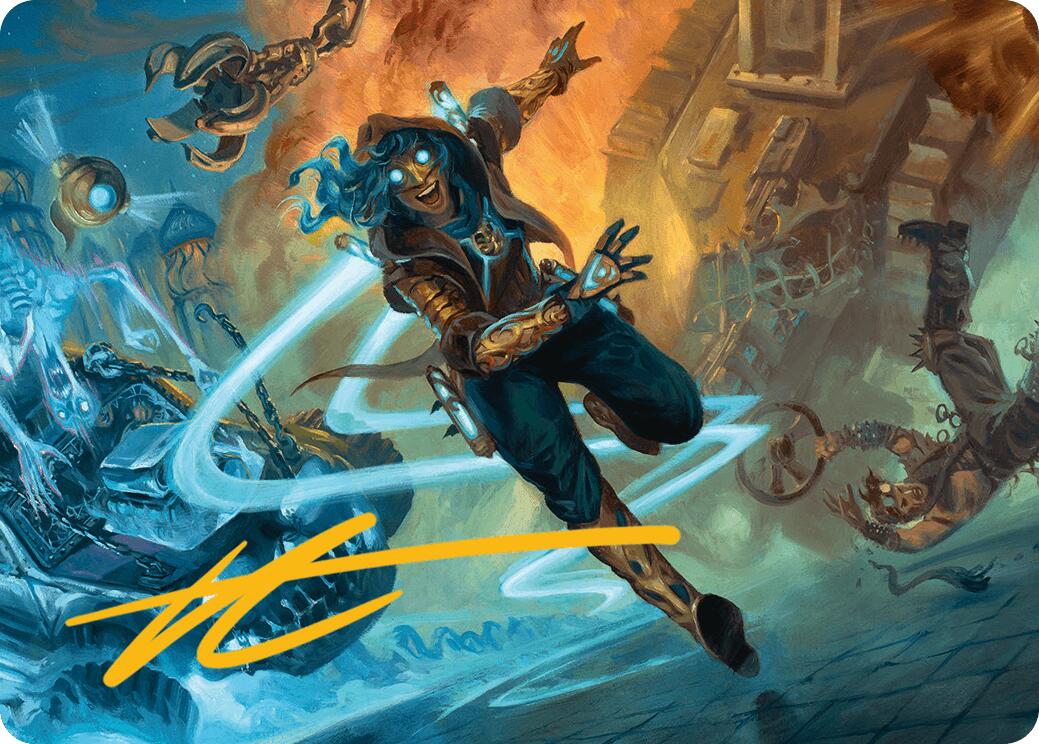 Sita Varma, Masked Racer Art Card (Gold-Stamped Signature) [Aetherdrift Art Series] | Exor Games Bridgewater