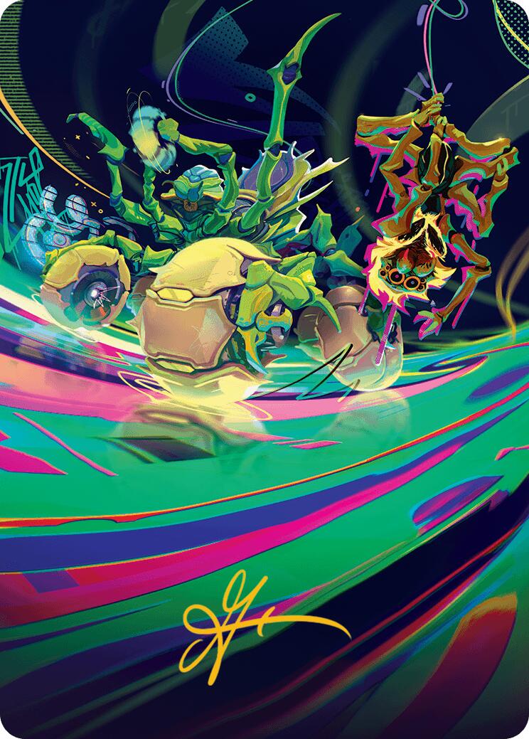 Thundering Broodwagon Art Card (Gold-Stamped Signature) [Aetherdrift Art Series] | Exor Games Bridgewater
