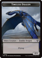 Timeless Dragon // Zombie (0007) Double-Sided Token [Aetherdrift Tokens] | Exor Games Bridgewater