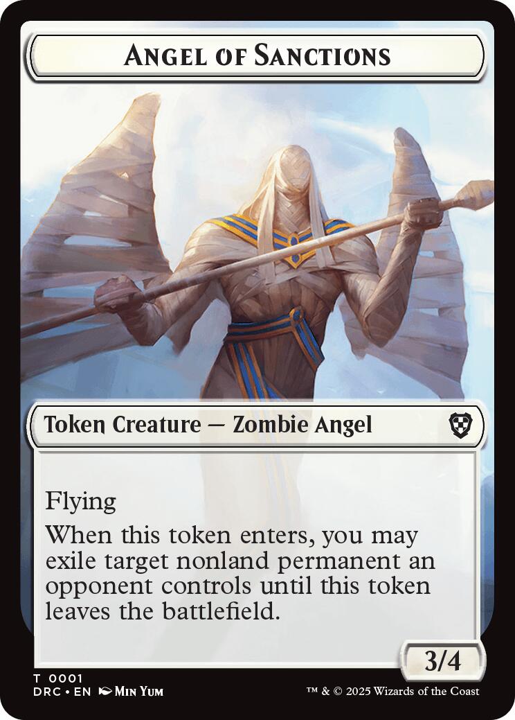 Angel of Sanctions // Zombie (0003) Double-Sided Token [Aetherdrift Tokens] | Exor Games Bridgewater