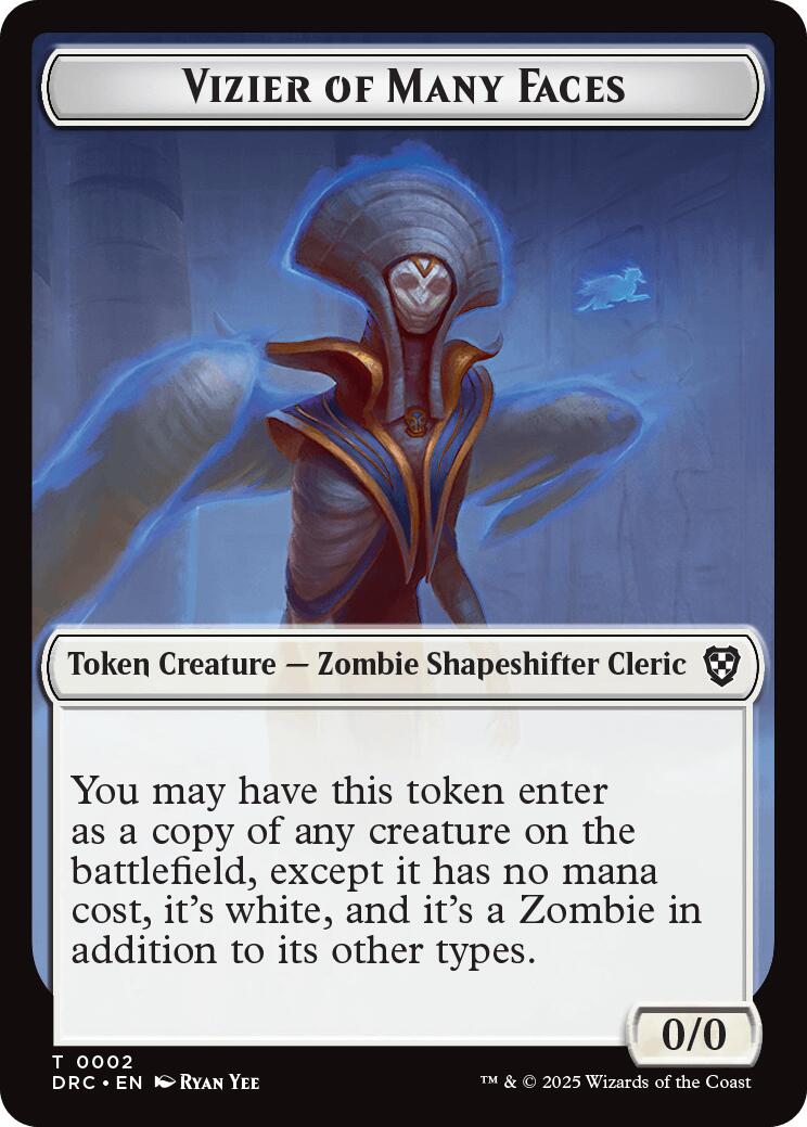 Vizier of Many Faces // Zombie (0003) Double-Sided Token [Aetherdrift Tokens] | Exor Games Bridgewater