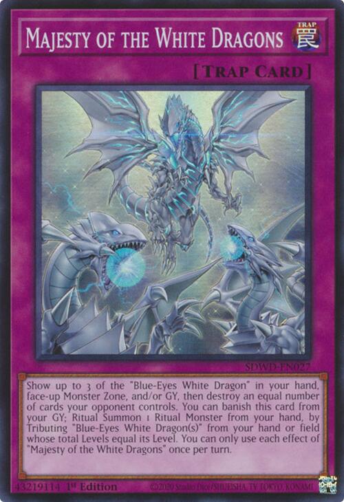 Majesty of the White Dragons [SDWD-EN027] Super Rare | Exor Games Bridgewater