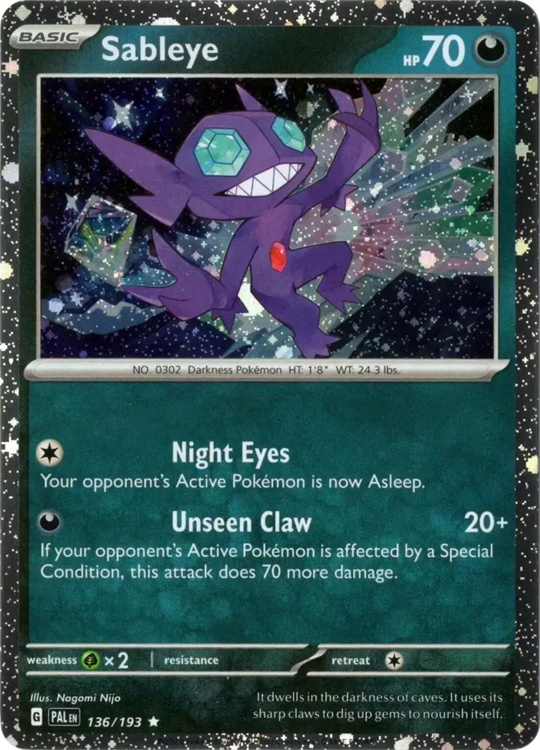 Sableye (136/193) (Cosmos Holo) [Scarlet & Violet: Paldea Evolved] | Exor Games Bridgewater