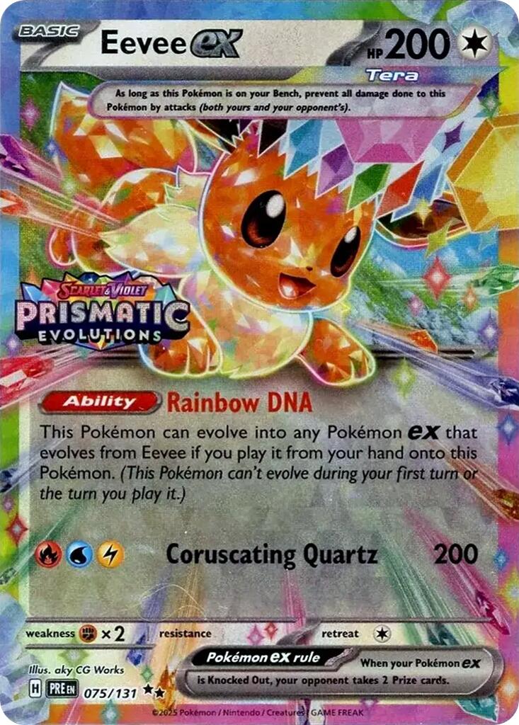 Eevee ex (075/131) (Prismatic Evolutions Stamp) [Scarlet & Violet: Prismatic Evolutions] | Exor Games Bridgewater