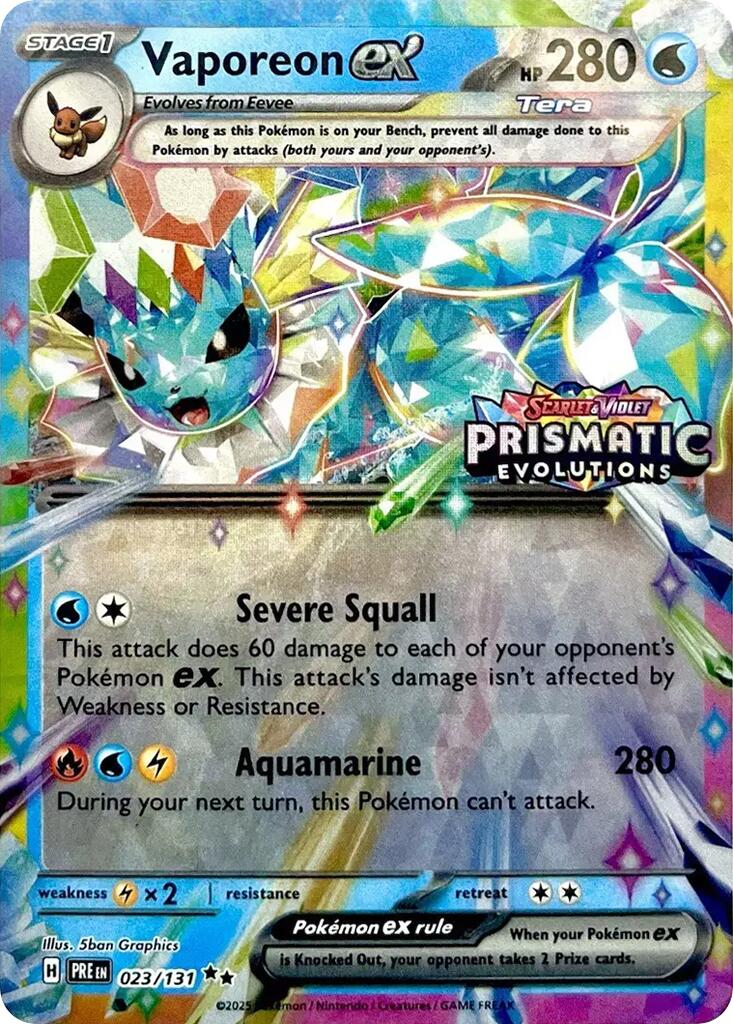 Vaporeon ex (023/131) (Prismatic Evolutions Stamp) [Scarlet & Violet: Prismatic Evolutions] | Exor Games Bridgewater
