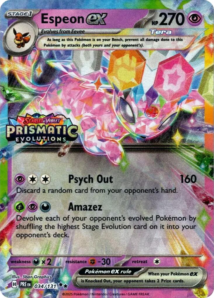 Espeon ex (034/131) (Prismatic Evolutions Stamp) [Scarlet & Violet: Prismatic Evolutions] | Exor Games Bridgewater