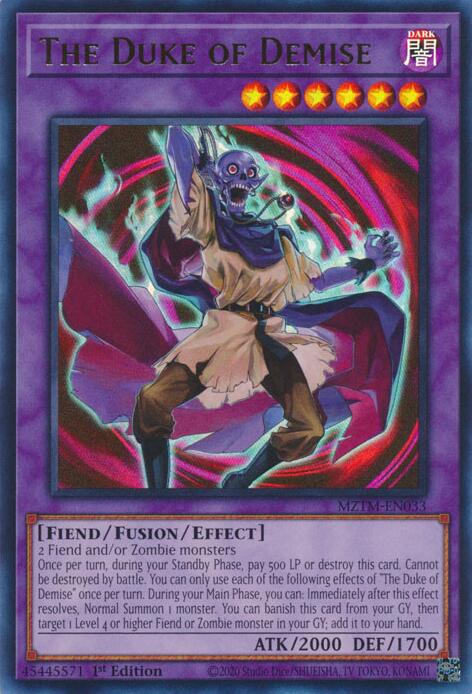 The Duke of Demise [MZTM-EN033] Ultra Rare | Exor Games Bridgewater