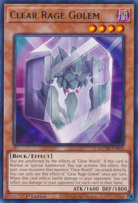 Clear Rage Golem [MZTM-EN038] Rare | Exor Games Bridgewater