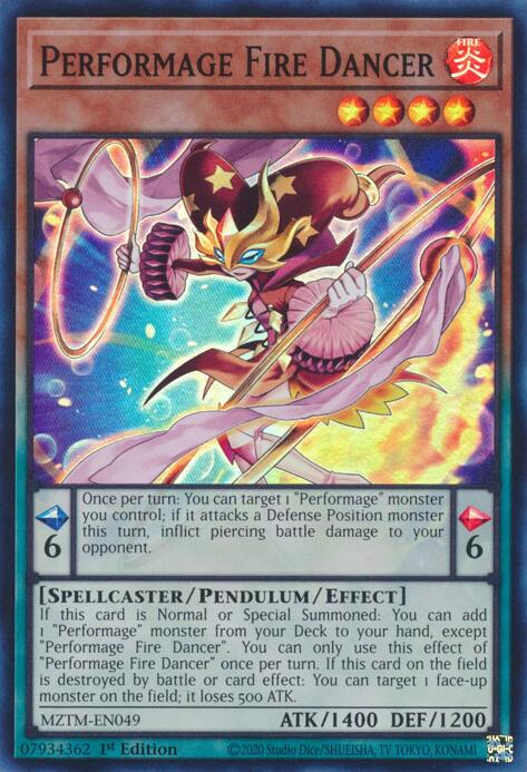 Performage Fire Dancer [MZTM-EN049] Super Rare | Exor Games Bridgewater