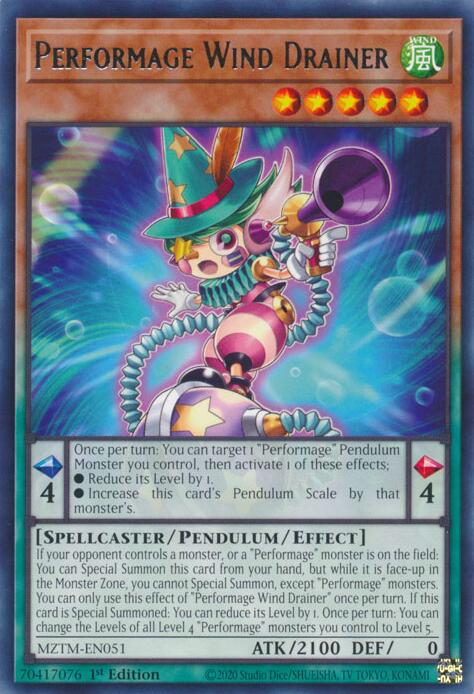Performage Wind Drainer [MZTM-EN051] Rare | Exor Games Bridgewater