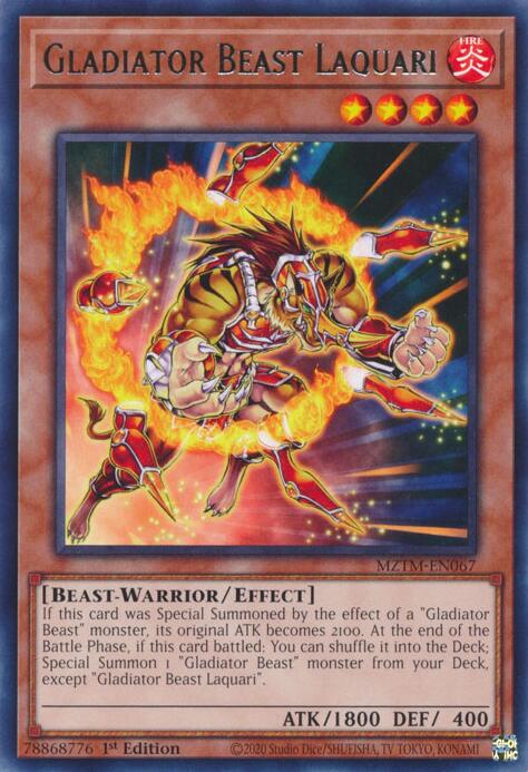 Gladiator Beast Laquari [MZTM-EN067] Rare | Exor Games Bridgewater