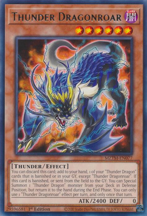 Thunder Dragonroar [MZTM-EN077] Rare | Exor Games Bridgewater