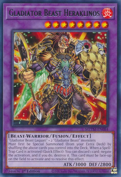 Gladiator Beast Heraklinos [MZTM-EN084] Rare | Exor Games Bridgewater