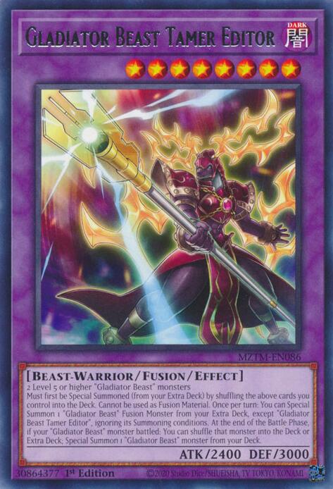 Gladiator Beast Tamer Editor [MZTM-EN086] Rare | Exor Games Bridgewater