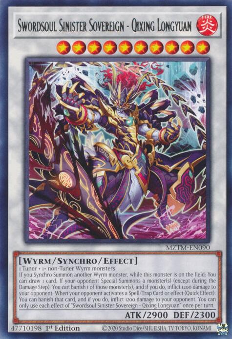 Swordsoul Sinister Sovereign - Qixing Longyuan [MZTM-EN090] Rare | Exor Games Bridgewater